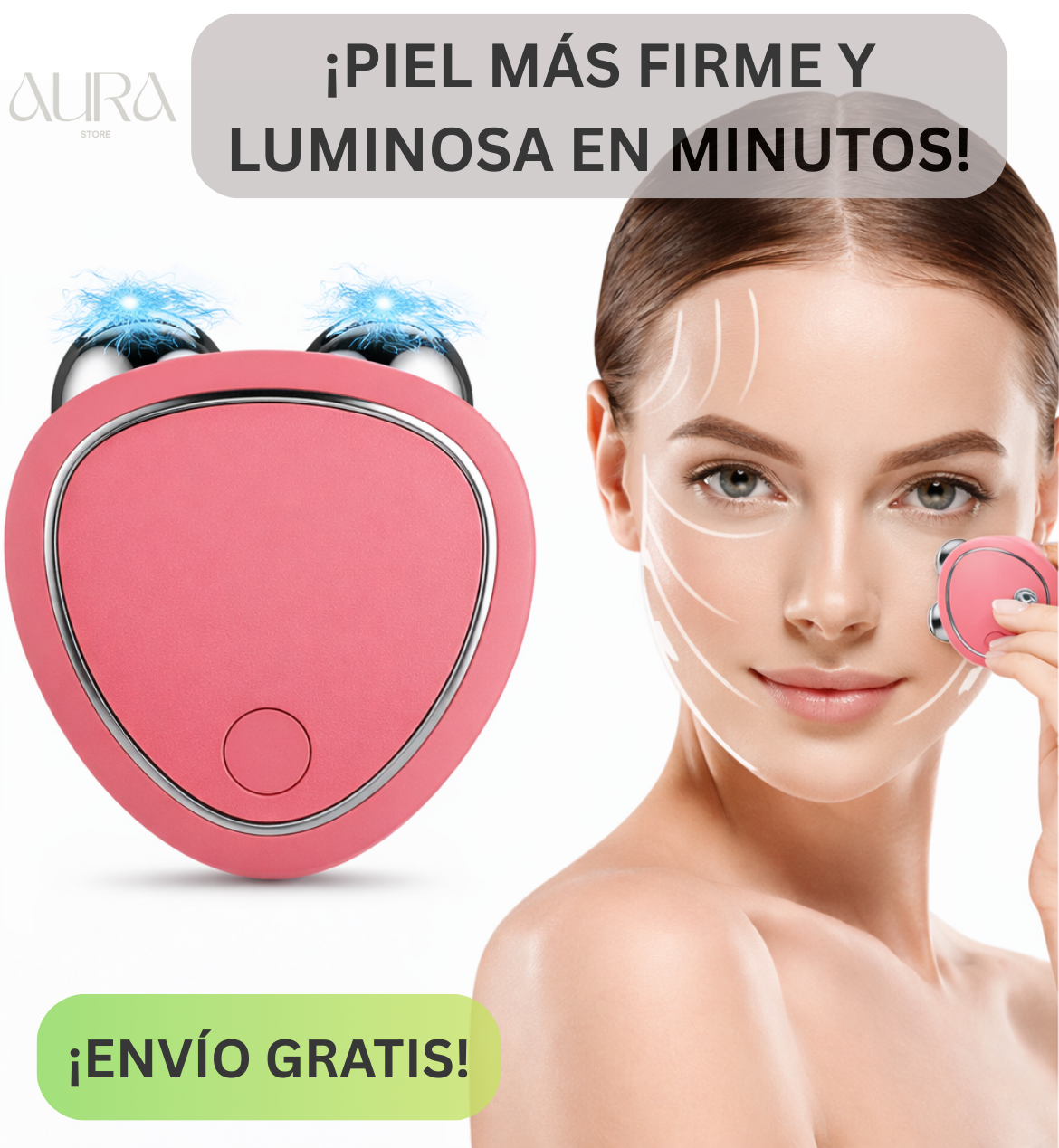 Masajeador Facial Microcorriente - Efecto Glow y Lifting