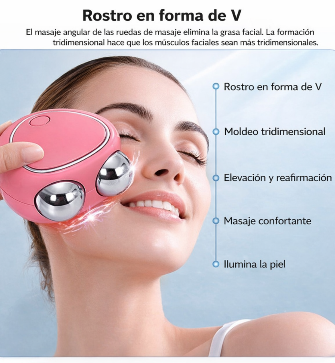 Masajeador Facial Microcorriente - Efecto Glow y Lifting